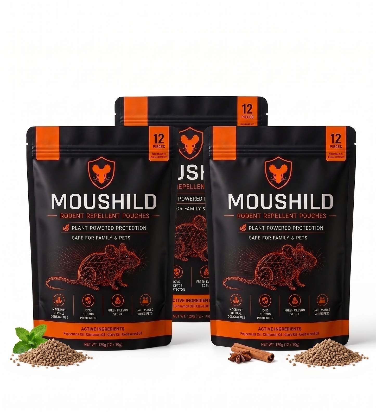 Moushild™ Natural Mouse Rodent Repeller Pouch | Safe & Effective Protection
