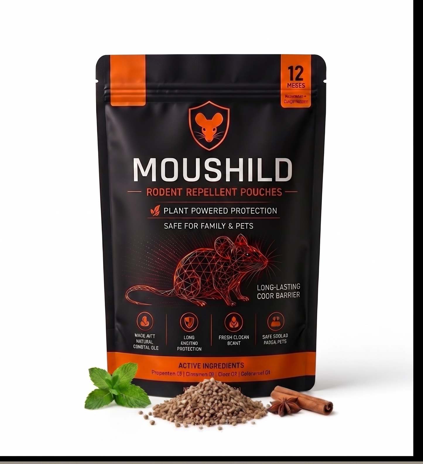 Moushild™ Natural Mouse Rodent Repeller Pouch | Safe & Effective Protection