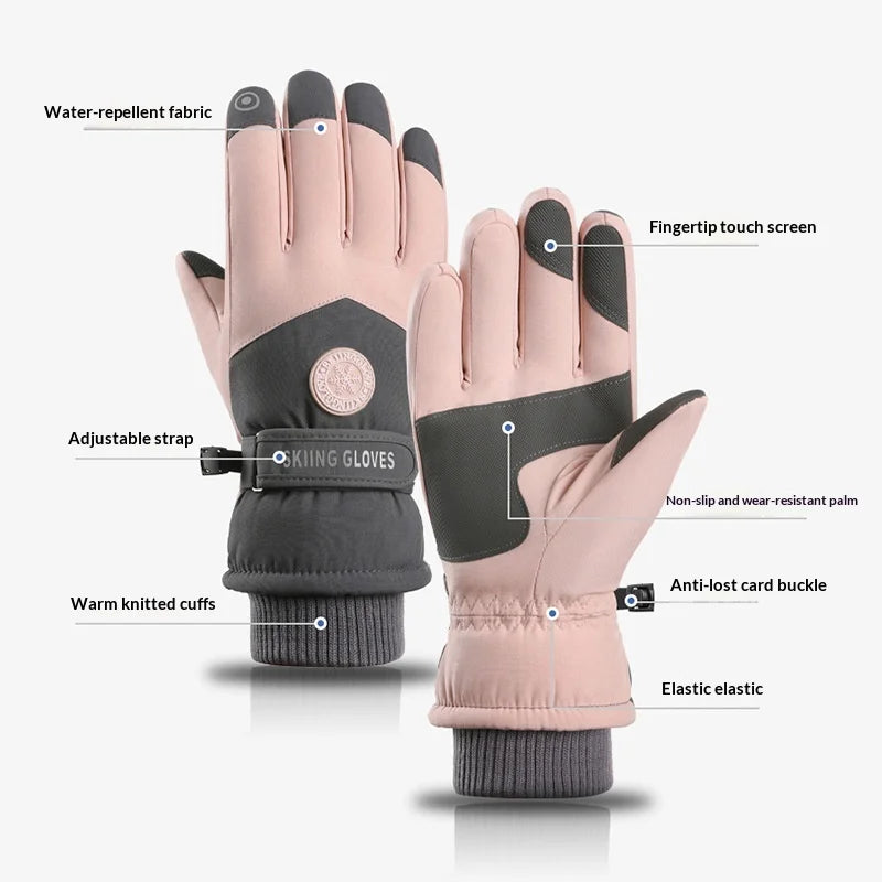 Winter Waterproof Ski Gloves | Touch Screen Warm Outdoor Gloves