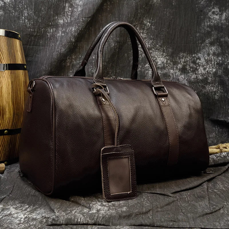 Luxury Genuine Leather Travel Bag for Men & Women | Versatile Duffle