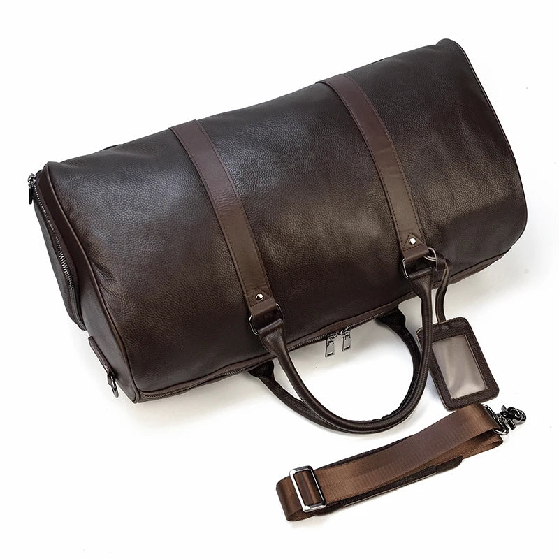 Luxury Genuine Leather Travel Bag for Men & Women | Versatile Duffle