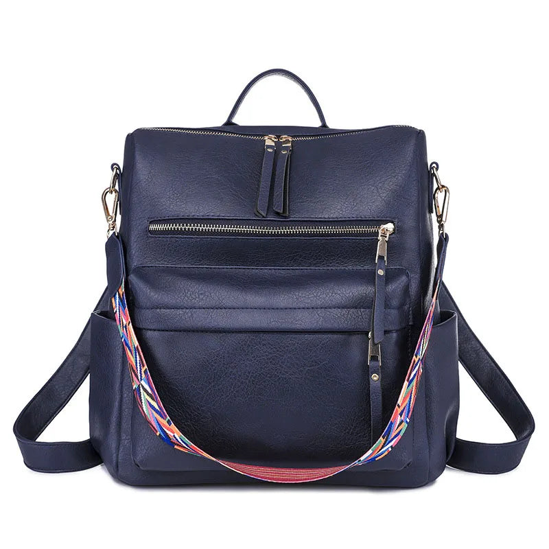 Stylish PU Leather Large Backpack | Women's Vintage Travel Rucksack