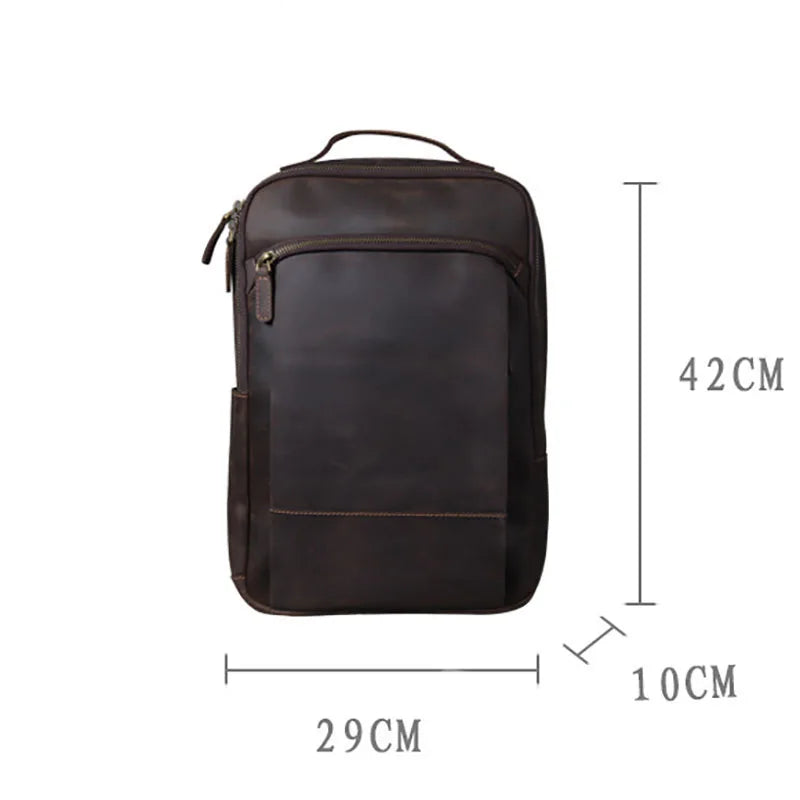 Vintage Genuine Leather Backpack for Men | Stylish Daily Rucksack