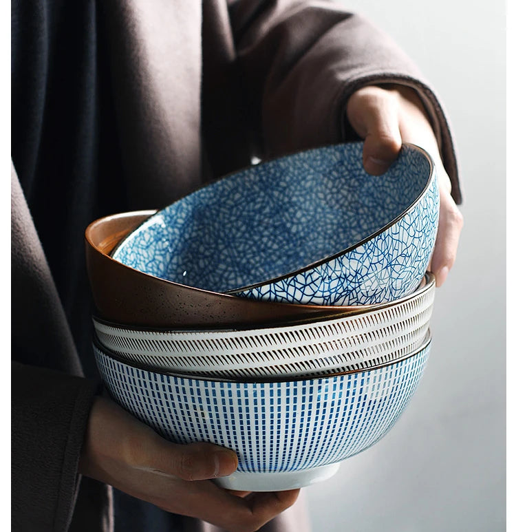 Large Japanese Ramen Bowl | Stylish Ceramic Noodle Bowl
