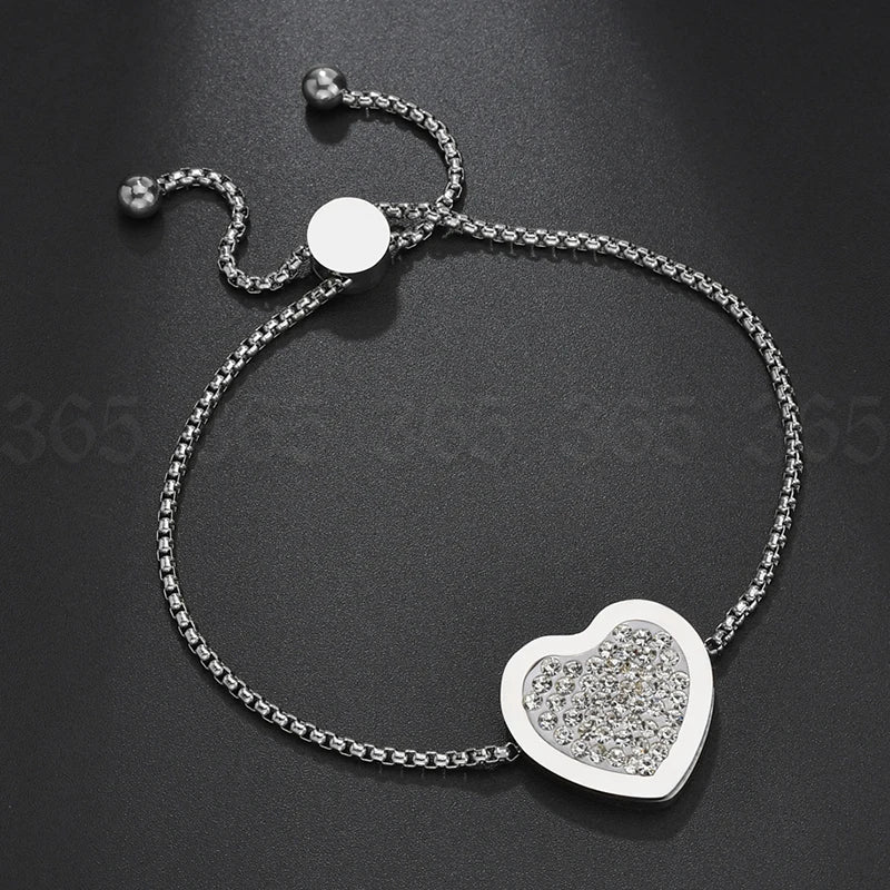 Adjustable Heart Crystal Bracelets for Women | Elegant Gift