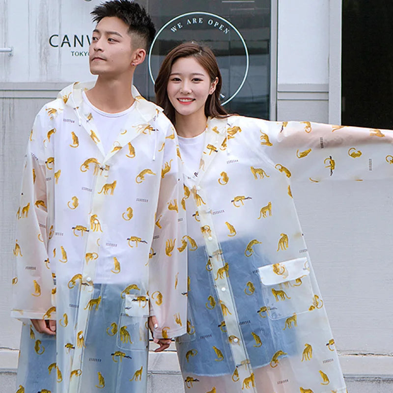 Cute Transparent Raincoat Poncho | Waterproof Cloak for Adults