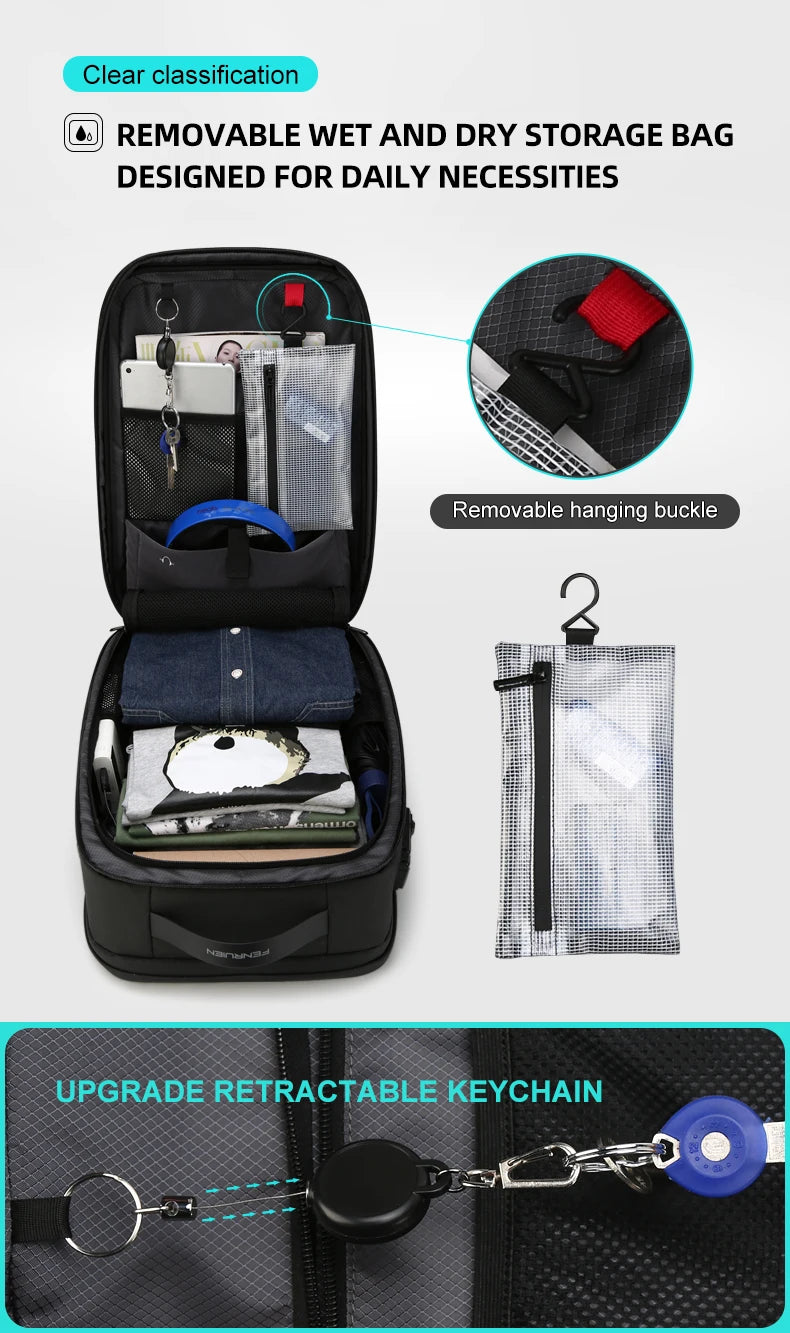 Waterproof Anti-Theft Men's Backpack for School & Travel