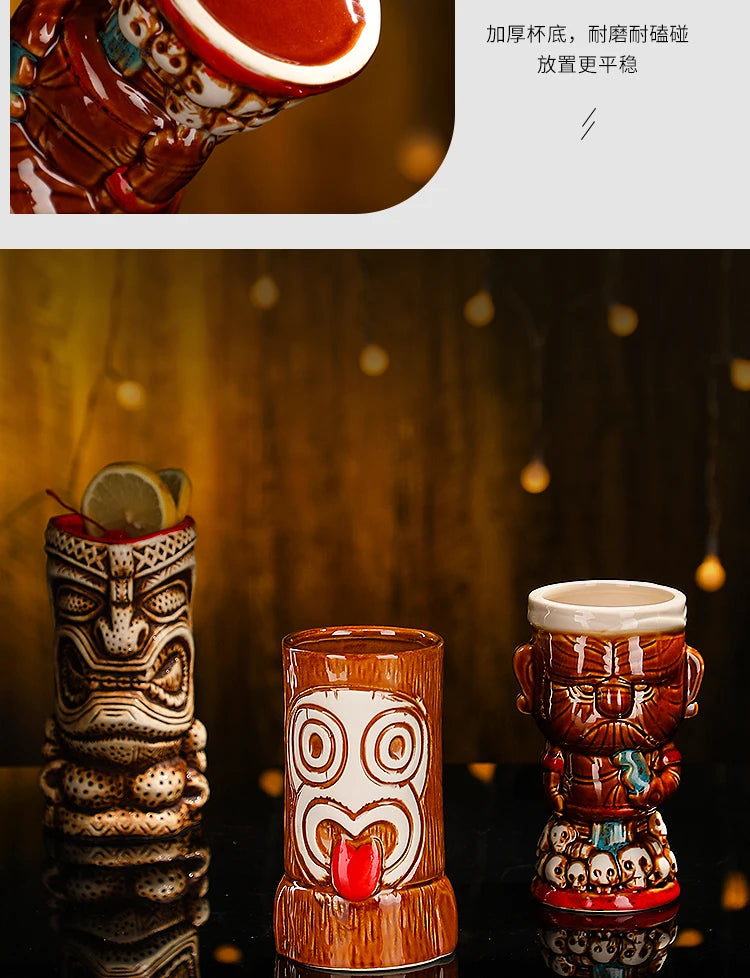 Creative Ceramic Bar Cups | Tiki Hawaiian Cocktail Glasses