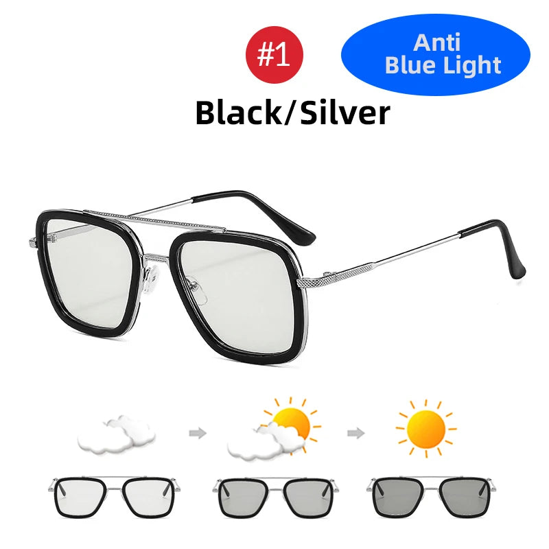 Square Photochromic Anti Blue Light Glasses | Stylish Unisex Eyewear