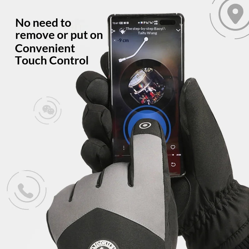 Winter Waterproof Ski Gloves | Touch Screen Warm Outdoor Gloves