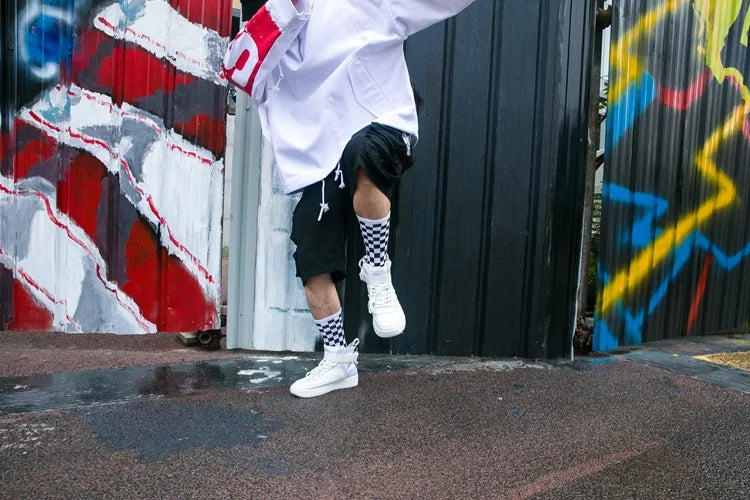 Trendy Checkerboard Socks for Men & Women | Unisex Streetwear Style