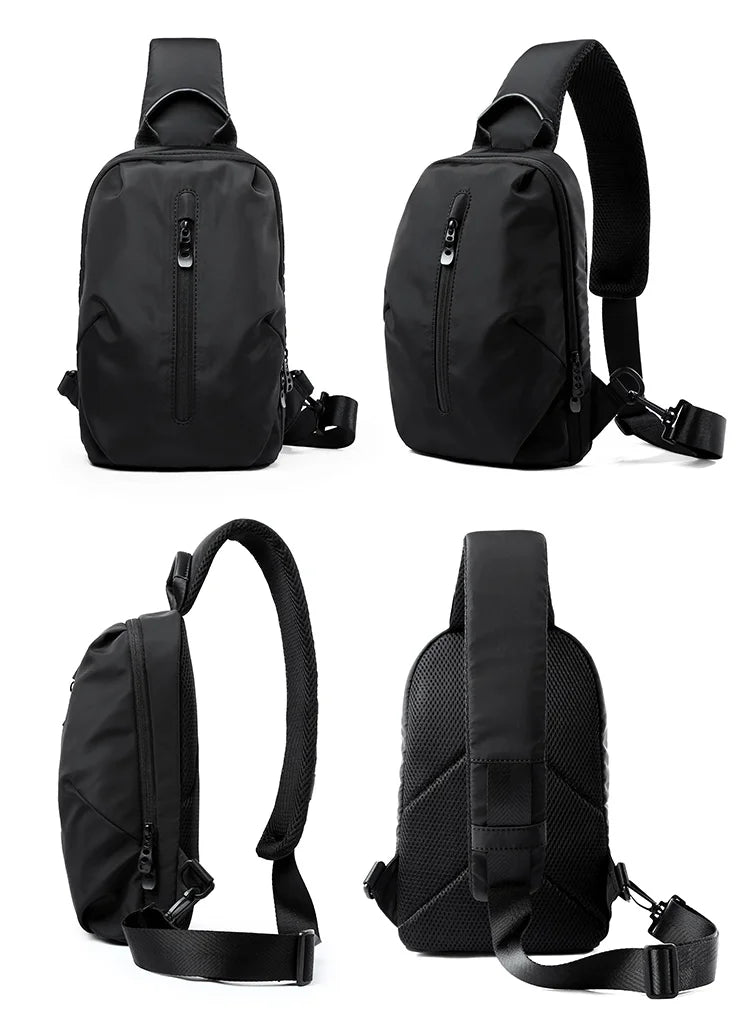 Waterproof Nylon Sling Bag | Anti-Theft Travel Chest Backpack