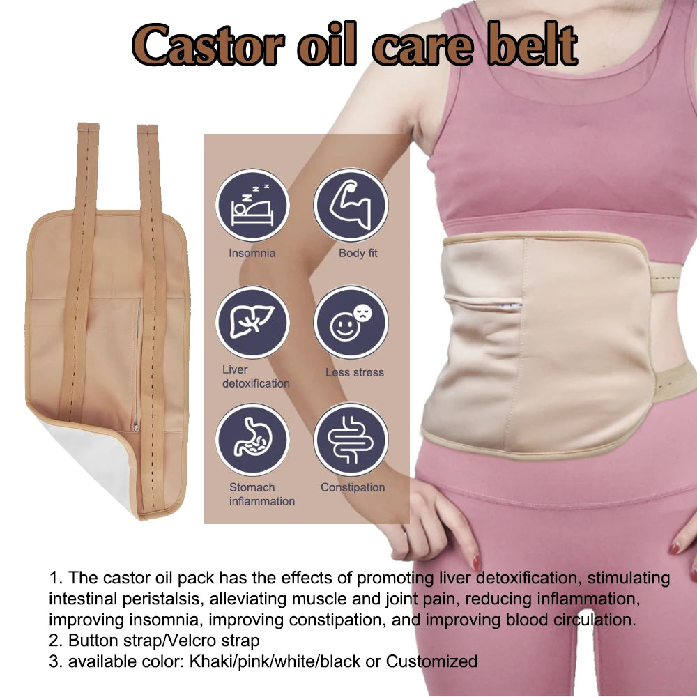 Reusable Cotton Castor Oil Pack Set for Detox & Inflammation Relief
