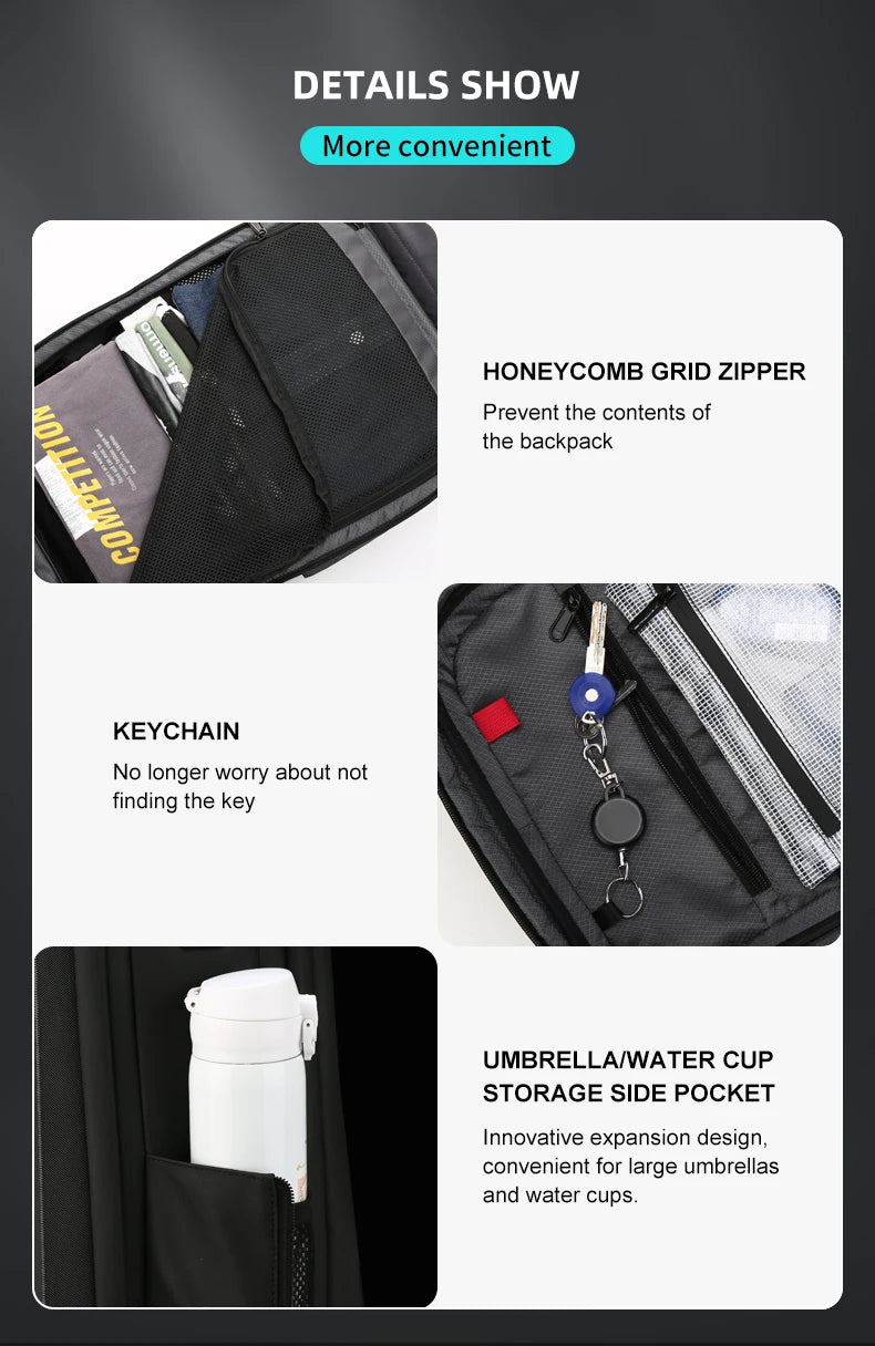 Waterproof Anti-Theft Men's Backpack for School & Travel