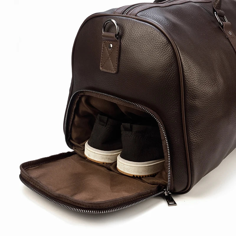 Luxury Genuine Leather Travel Bag for Men & Women | Versatile Duffle