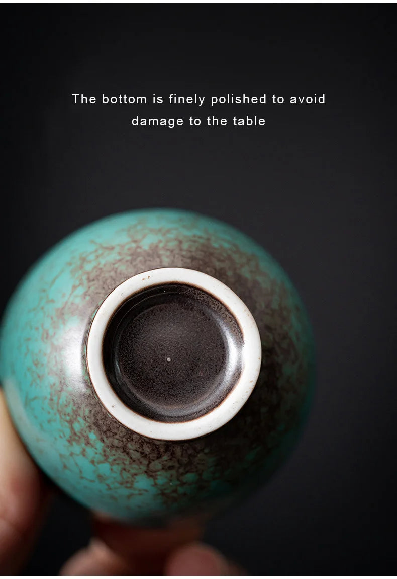 Turquoise Glaze Teacups | Traditional Ceramic Drinkware