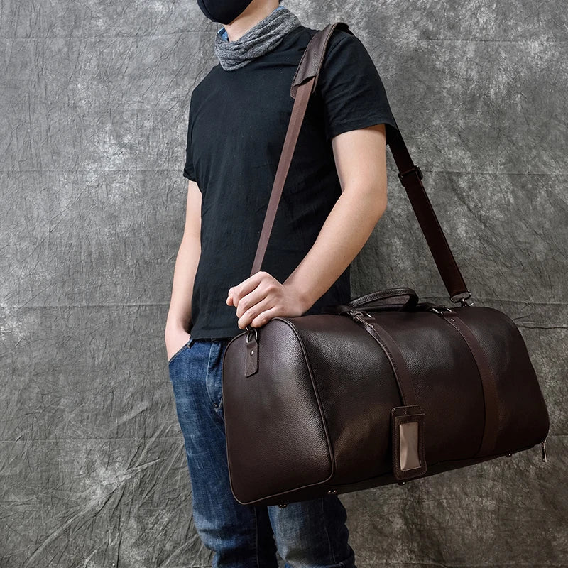 Luxury Genuine Leather Travel Bag for Men & Women | Versatile Duffle