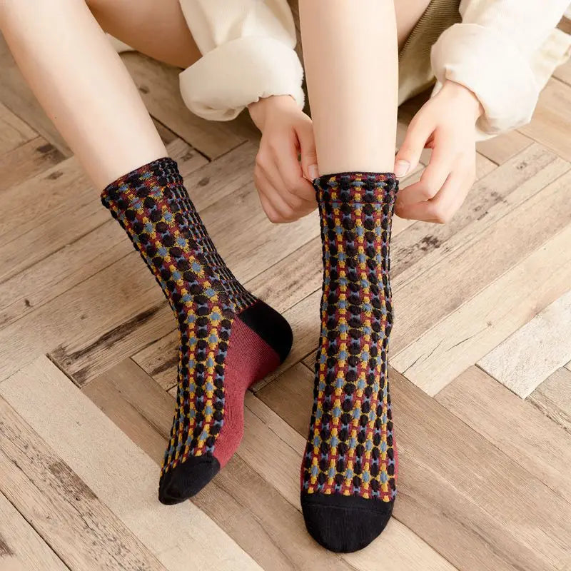 Autumn Winter Cotton Kawaii Socks for Women | Cute Retro Designs