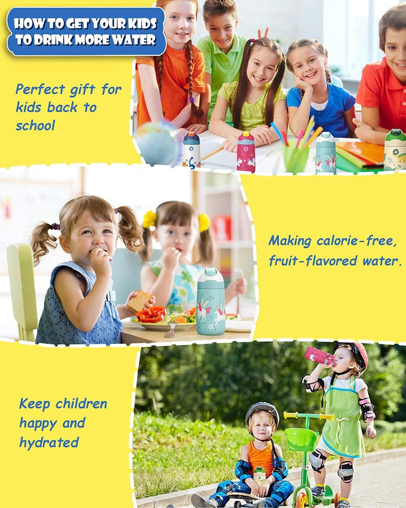 Vacuum Water Bottle for Children | BPA Free, Healthy Straw Design