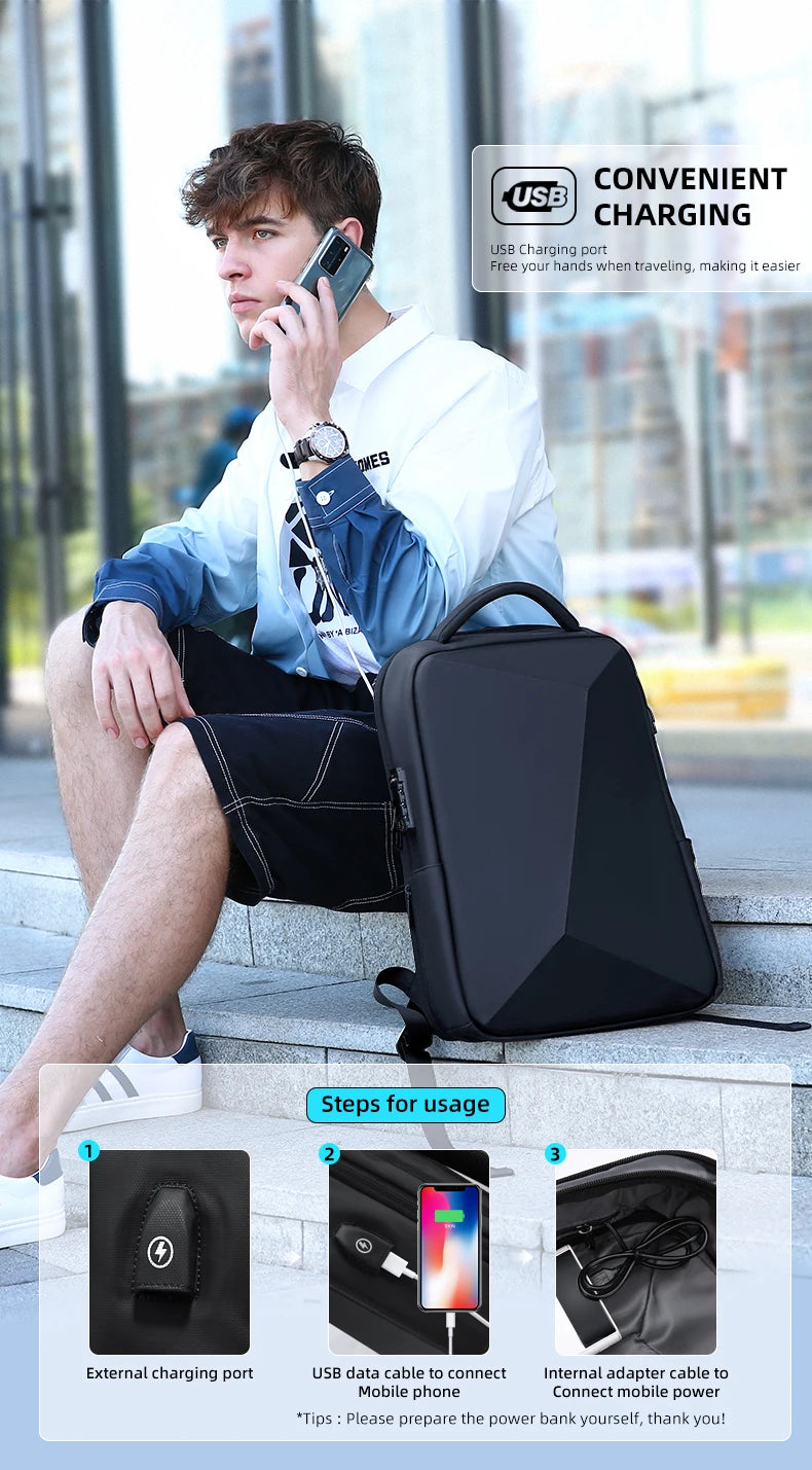Waterproof Anti-Theft Laptop Backpack | USB Charging Business Bag