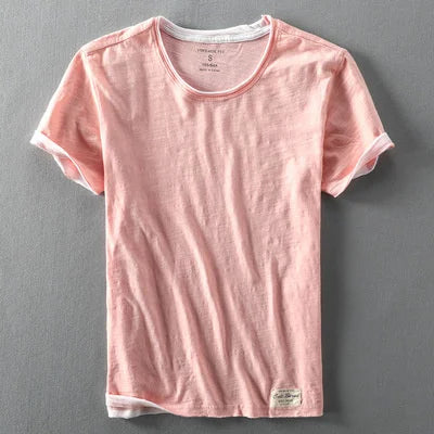 Summer Men's Bamboo Cotton Short Sleeve T-Shirt | Casual Comfort