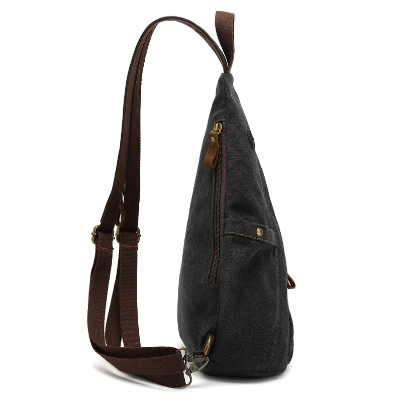 Versatile Men's Canvas Chest Bag | Large Capacity Messenger Bag
