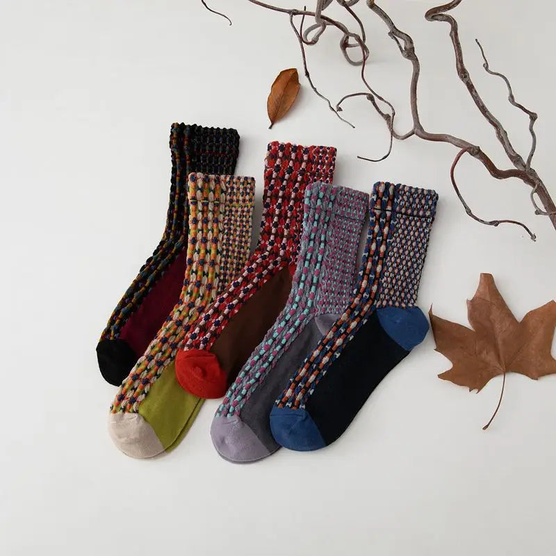 Autumn Winter Cotton Kawaii Socks for Women | Cute Retro Designs