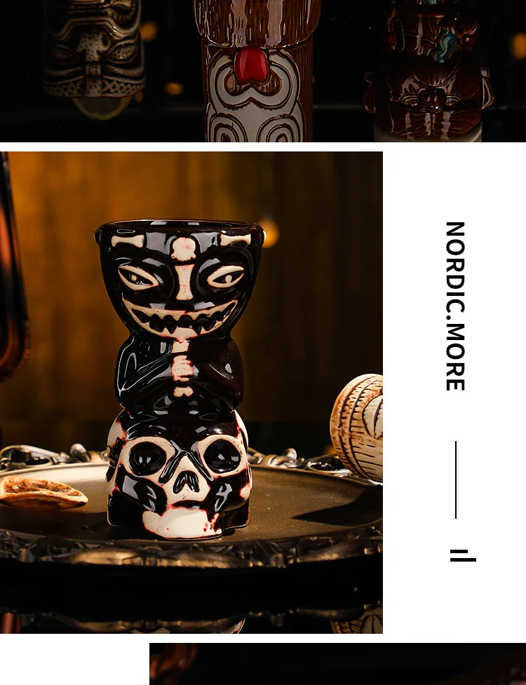 Creative Ceramic Bar Cups | Tiki Hawaiian Cocktail Glasses