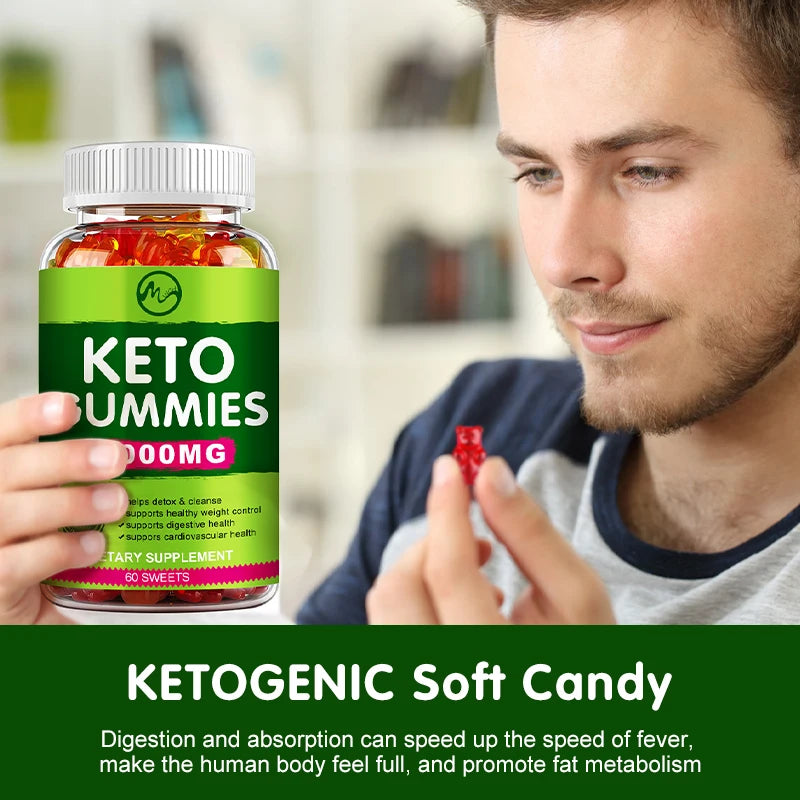60 Count Keto Gummies for Fat Management | Green Apple Flavor