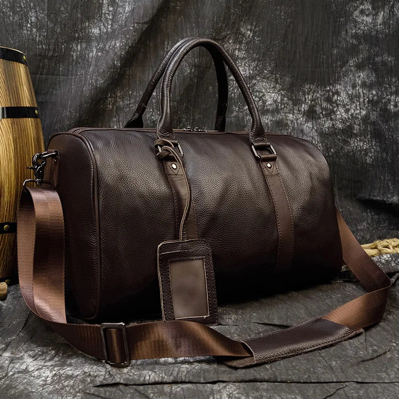 Luxury Genuine Leather Travel Bag for Men & Women | Versatile Duffle