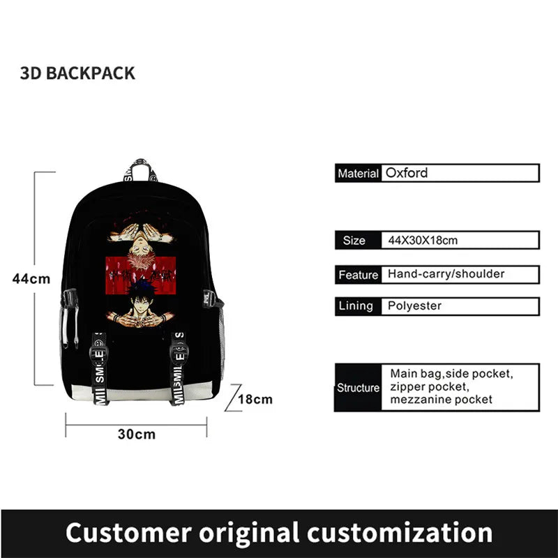 3-Piece Cartoon Panda School Backpack Set for Students
