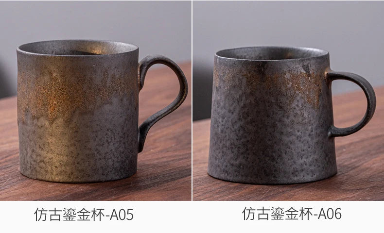 Taza de café vintage japonesa | Vajilla de cerámica retro única