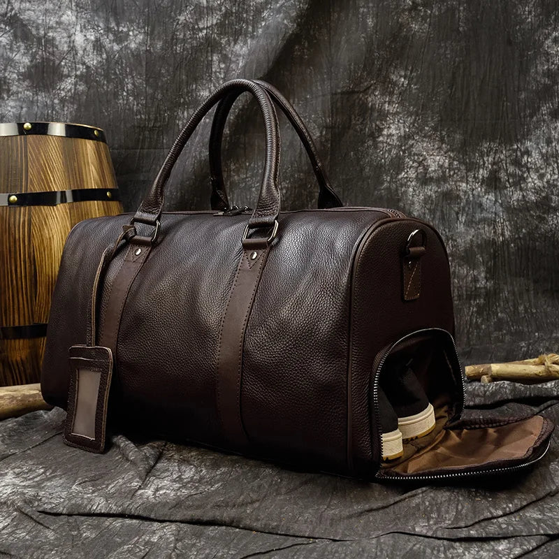 Luxury Genuine Leather Travel Bag for Men & Women | Versatile Duffle