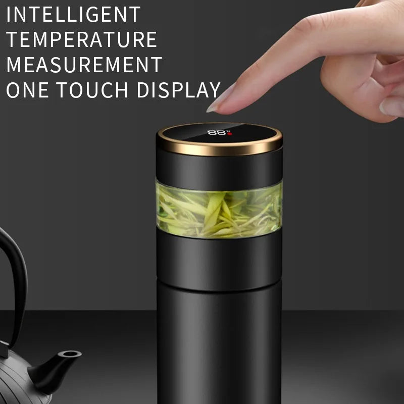 Smart LED Display Vacuum Tea Cup | Insulated Stainless Steel Bottle