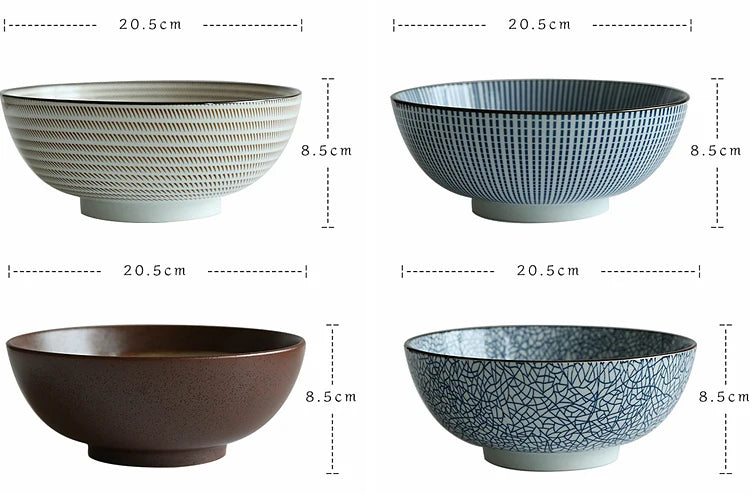 Large Japanese Ramen Bowl | Stylish Ceramic Noodle Bowl