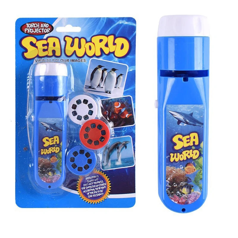 Cute Cartoon Projector Flashlight | Fun Bedtime Learning Toy