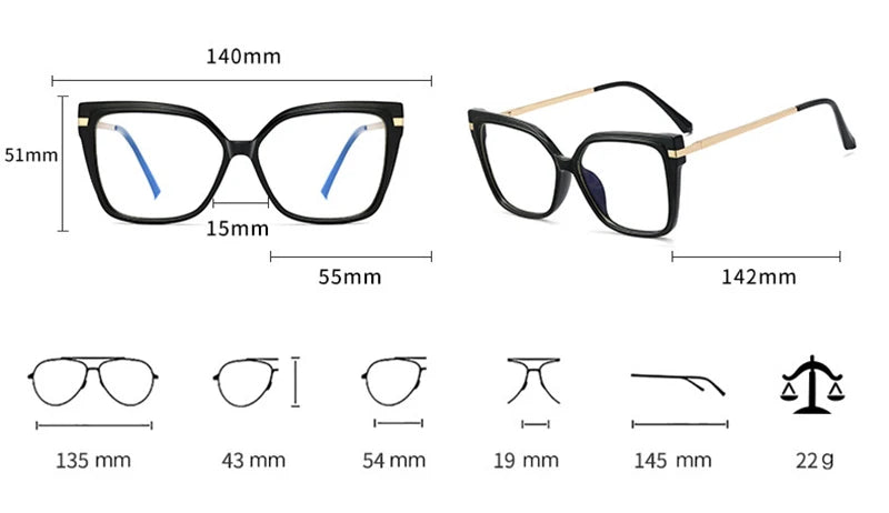 Stylish Retro Square Glasses Frame | Anti-Blue Light Protection