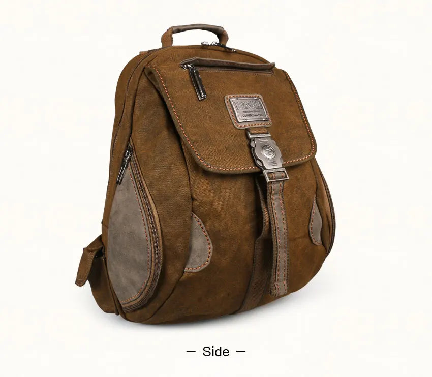 Vintage Canvas Backpack for Men & Teens | School & Travel Rucksack