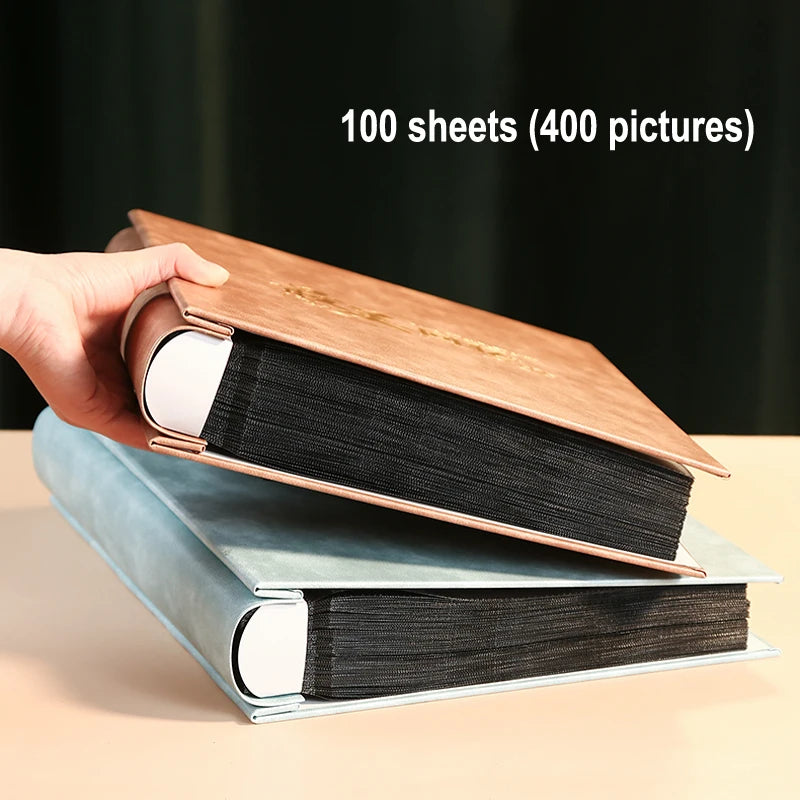 Large Capacity 7-Inch PU Leather Pocket Photo Album for Memories