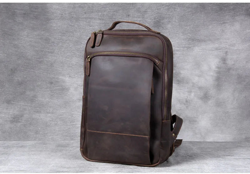 Vintage Genuine Leather Backpack for Men | Stylish Daily Rucksack