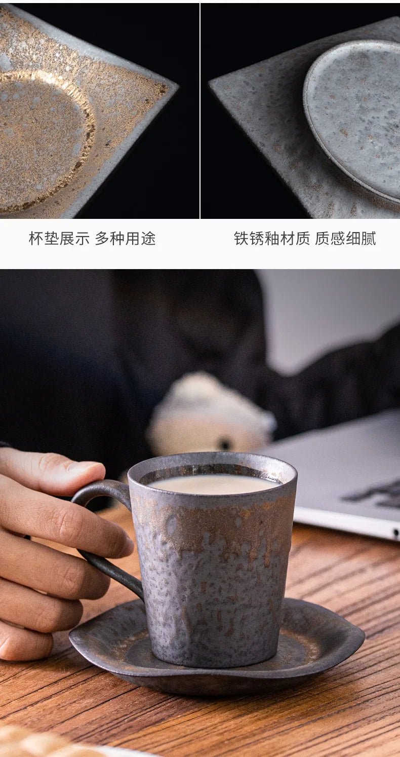 Taza de café vintage japonesa | Vajilla de cerámica retro única