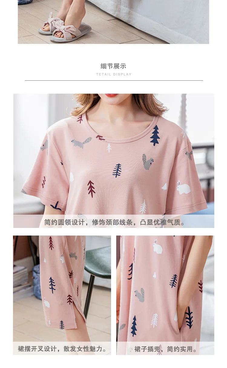 Cute Women's Short Sleeve Nightgown | Plus Size Sleepwear
