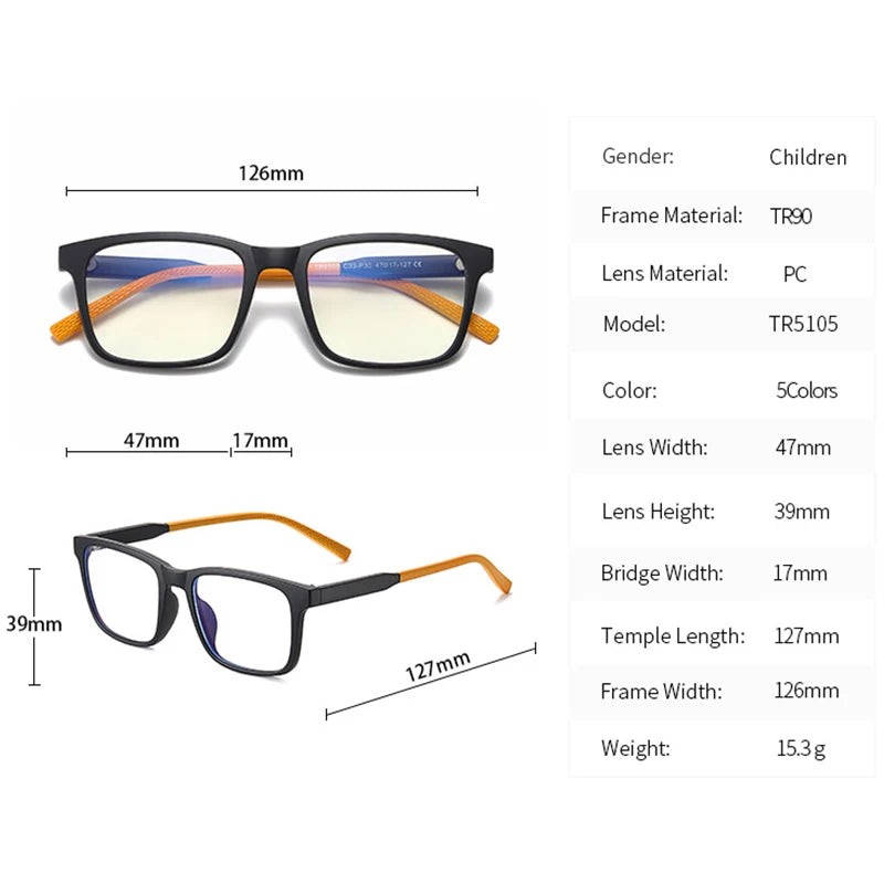 Kids Blue Light Blocking Glasses | Flexible TR90 Frame Eyewear