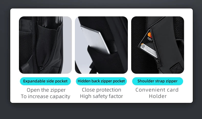 Waterproof Anti-Theft Laptop Backpack | USB Charging Business Bag
