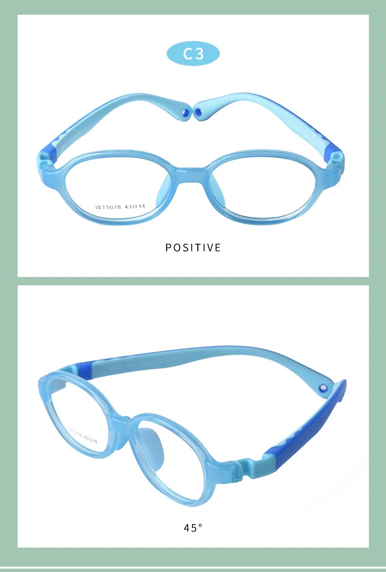Children's Silicone Glasses Frames | Ultra-Light Myopia Glasses