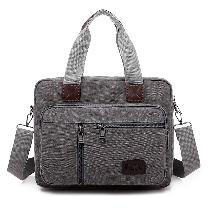 Canvas Men's Handbag Shoulder Bag Travel Large Capacity Multi-layer Crossbody Bag Student Travel Top-handle Bag Leisure Tote sac