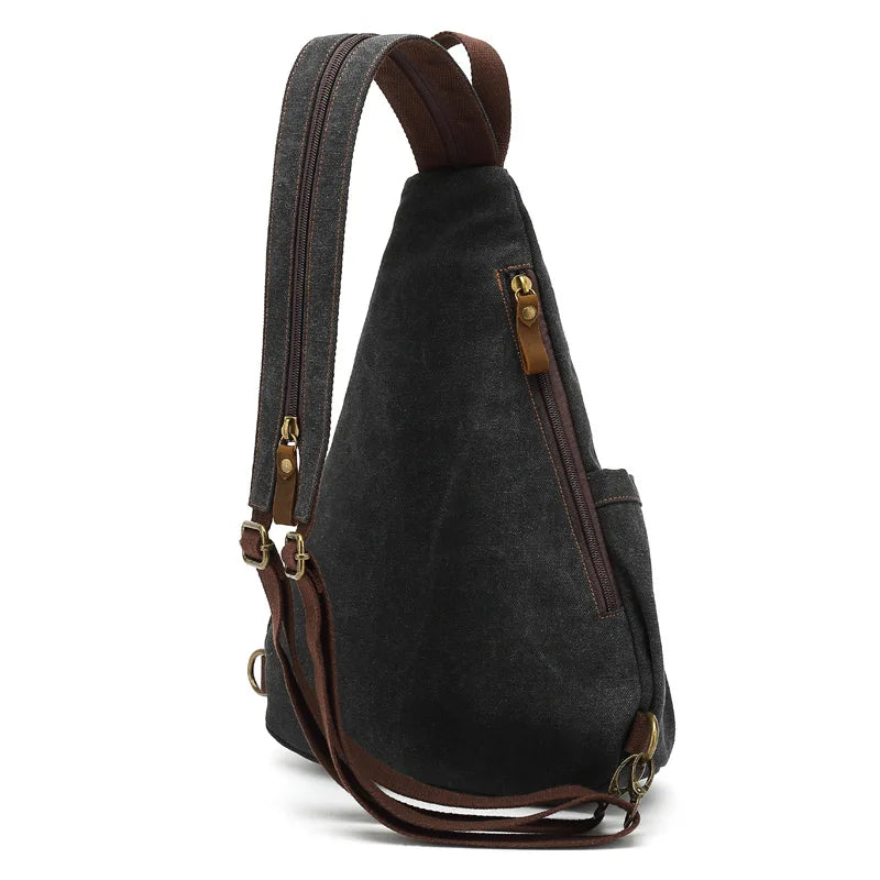Versatile Men's Canvas Chest Bag | Large Capacity Messenger Bag
