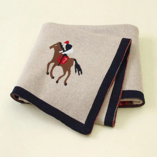 Soft Cartoon Baby Blanket | Warm Knitted Swaddle for Newborns