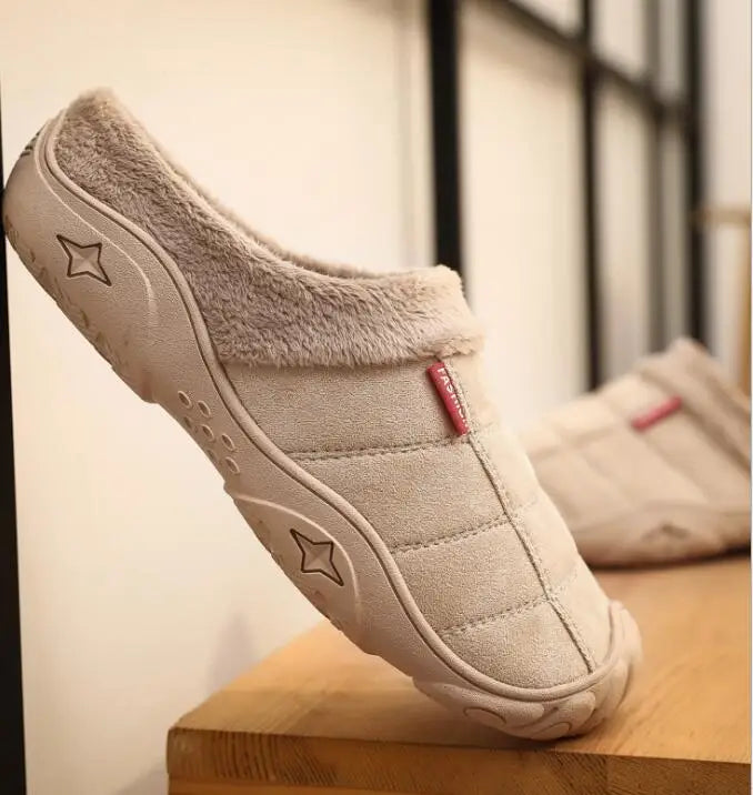 Men's Faux Suede Plush Slippers | Cozy Winter Indoor House Shoes