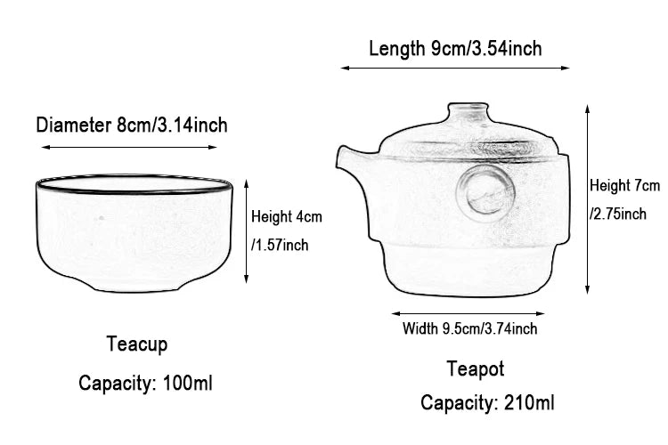 Japanese-Style Handmade Ceramic Teapot Set for Home & Travel